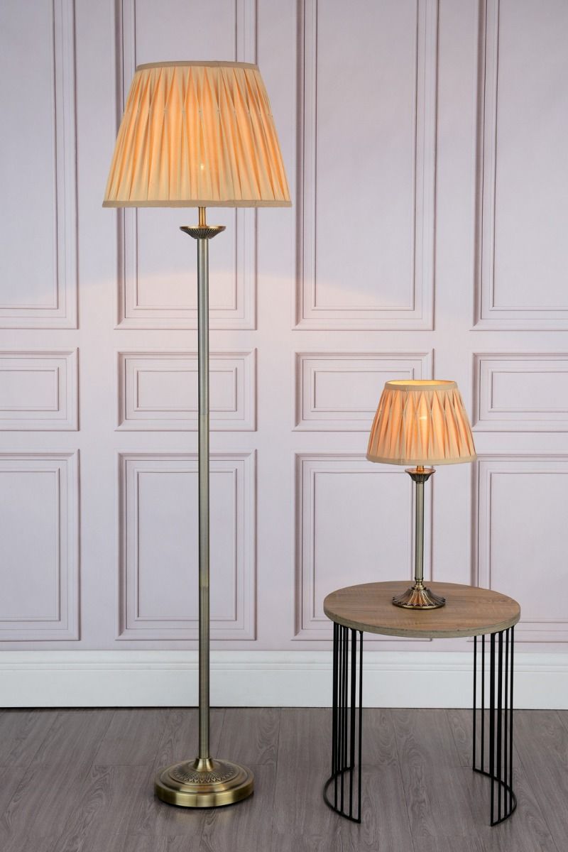 Hatton Table Lamp Antique Brass With Shade