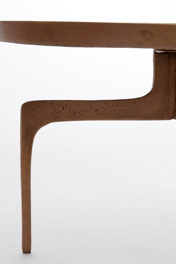 Rustic Bronze Nesting Coffee Tables - Set of 2, Pano Design (Ø64x39 cm & Ø75x44 cm)