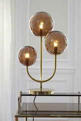 Elegant Magdala Glass and Gold Table Lamp - 3-Light, 38x20x60 cm
