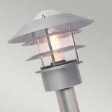 Helsingor Silver Outdoor Bollard Lantern - Sleek Stainless Steel Design