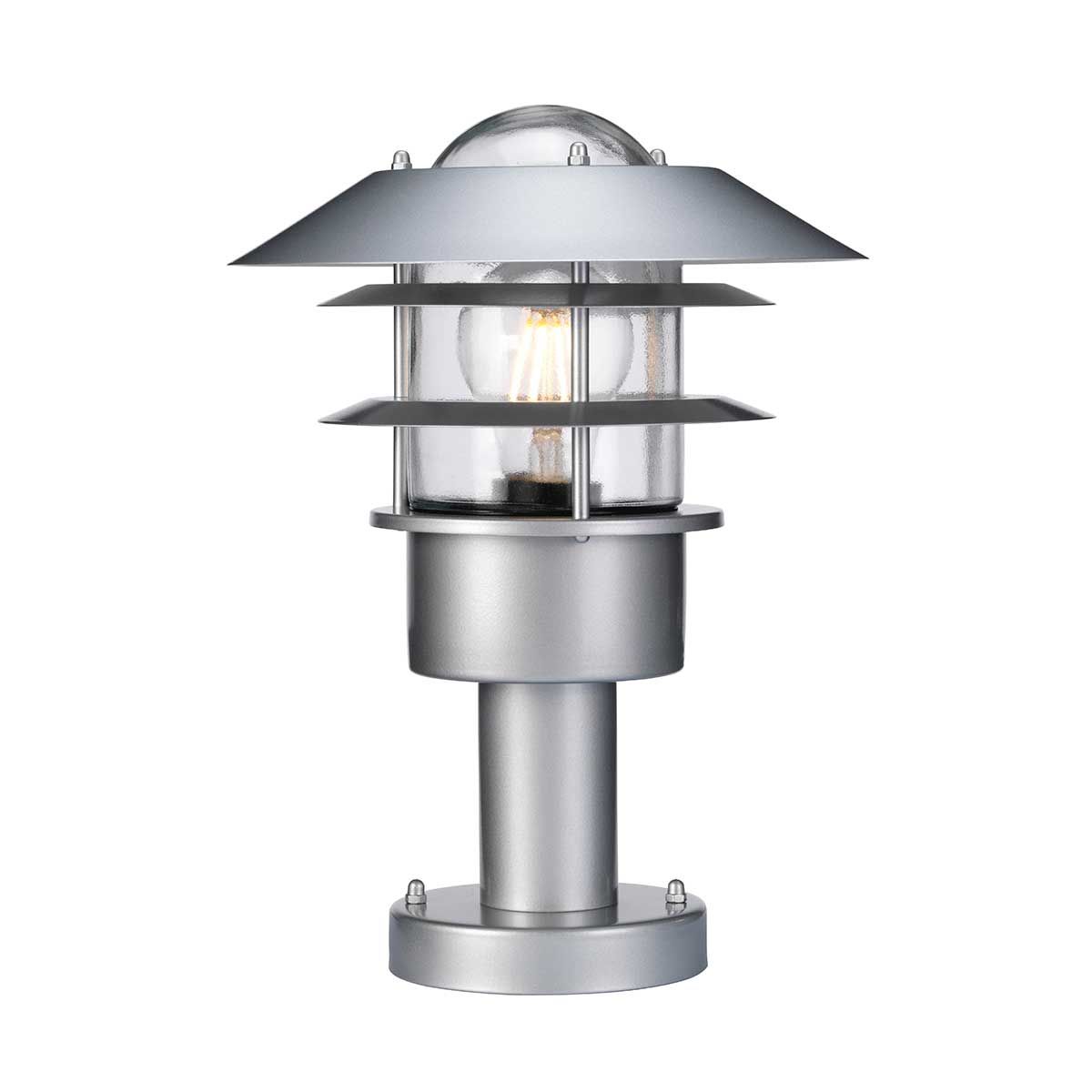 Helsingor Coastal Pedestal Lantern in Stainless Steel Finish