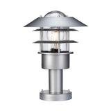 Helsingor Coastal Pedestal Lantern in Stainless Steel Finish