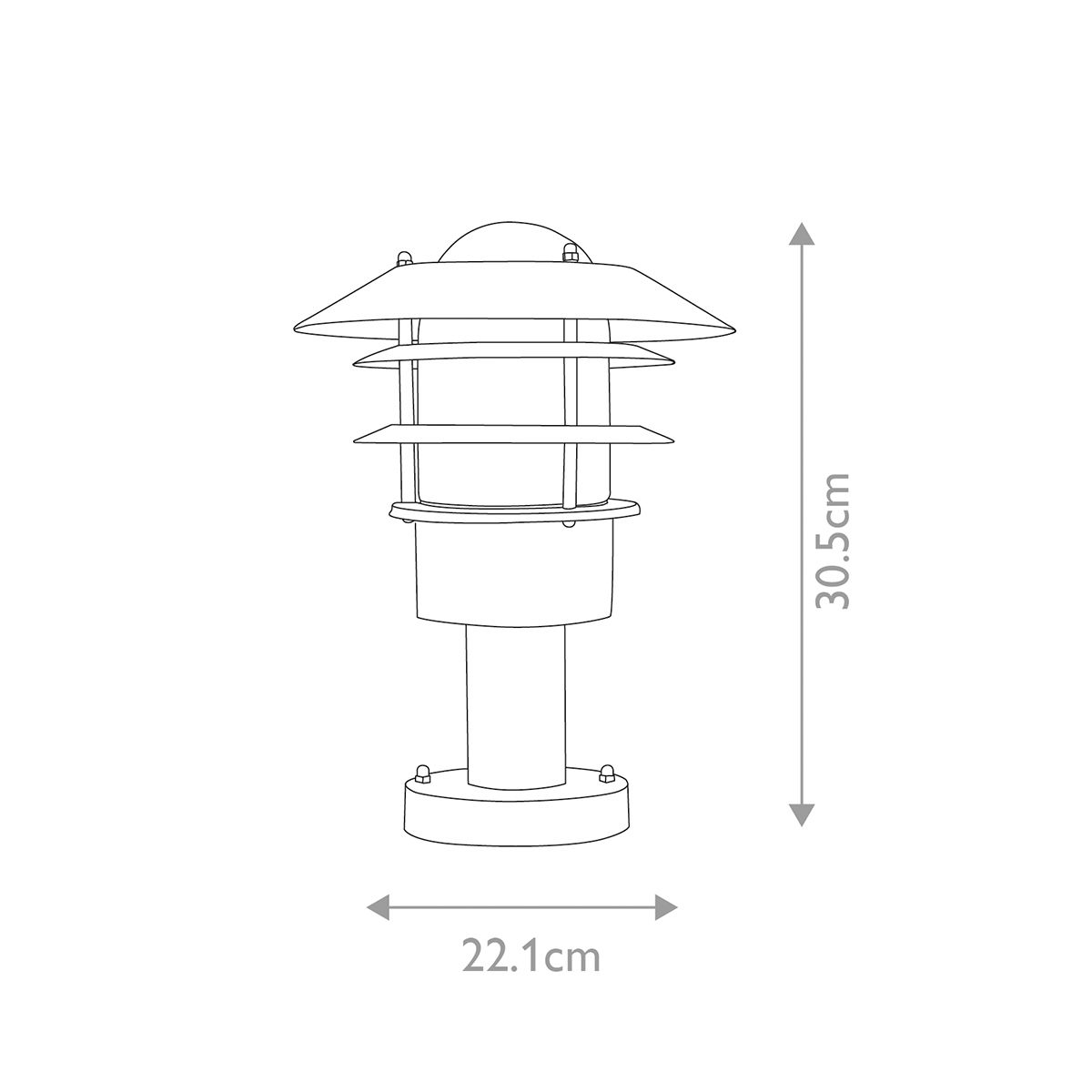 Helsingor Coastal Pedestal Lantern in Stainless Steel Finish