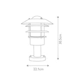 Helsingor Coastal Pedestal Lantern in Stainless Steel Finish