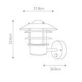 Helsingor Black Wall Lantern with PIR Sensor