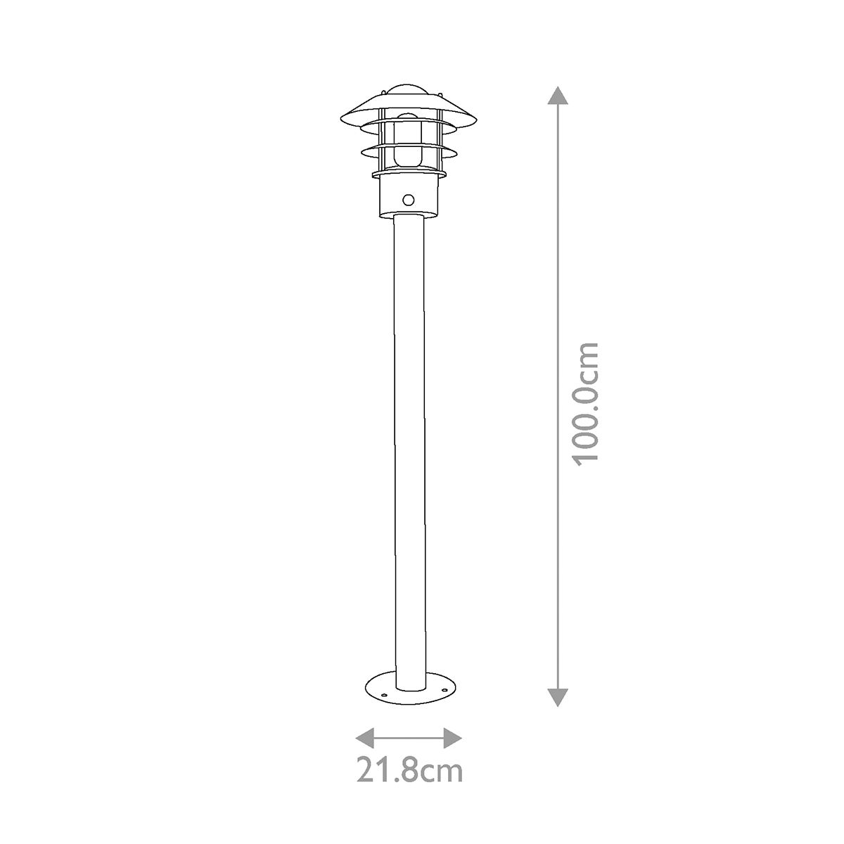 Helsingor 1 Light Bollard Lantern with PIR Black