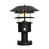 Helsingor 1 Light PIR Pedestal Lantern Black
