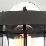 Helsingor 1 Light PIR Pedestal Lantern Black