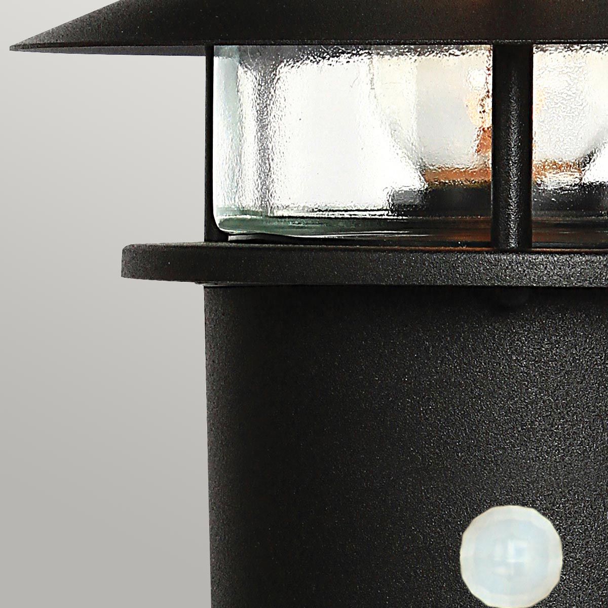 Helsingor 1 Light PIR Pedestal Lantern Black