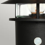 Helsingor 1 Light PIR Pedestal Lantern Black