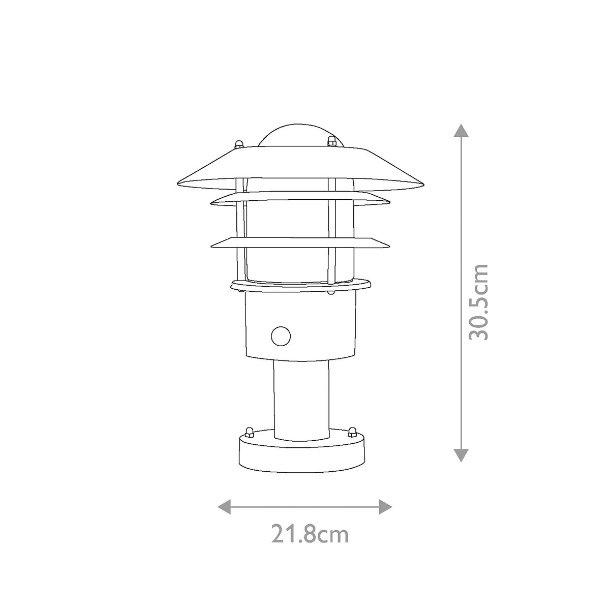 Helsingor 1 Light PIR Pedestal Lantern Black