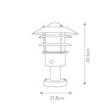 Helsingor 1 Light PIR Pedestal Lantern Black