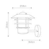 Helsingor Coastal Wall Lantern in Silver Finish