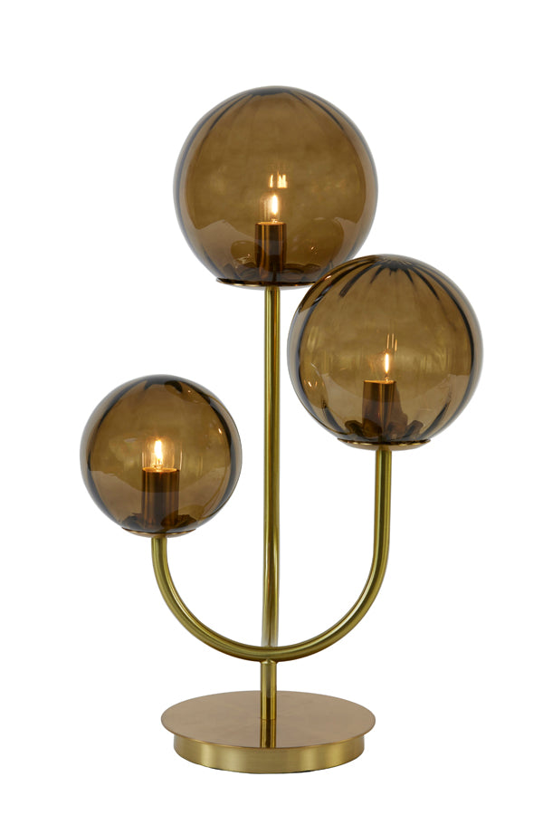 Elegant Magdala Glass and Gold Table Lamp - 3-Light, 38x20x60 cm