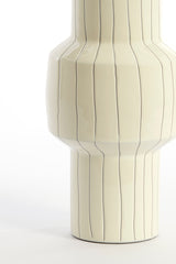 Elegant Senuma Glazed Vase - White & Black 33cm