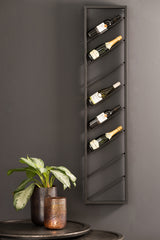 Vertical Elegance: Black Metal Wine Rack for 8 Bottles