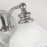 Ainsley Polished Chrome Bathroom Wall Light with Opal Glass Shade