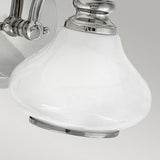 Ainsley Polished Chrome Bathroom Wall Light with Opal Glass Shade