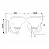 Ainsley Polished Chrome Bathroom Wall Light with Opal Glass Shade