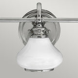 Ainsley Polished Chrome 3-Light Opal Glass Bathroom Wall Fixture