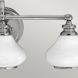 Ainsley Polished Chrome 3-Light Opal Glass Bathroom Wall Fixture