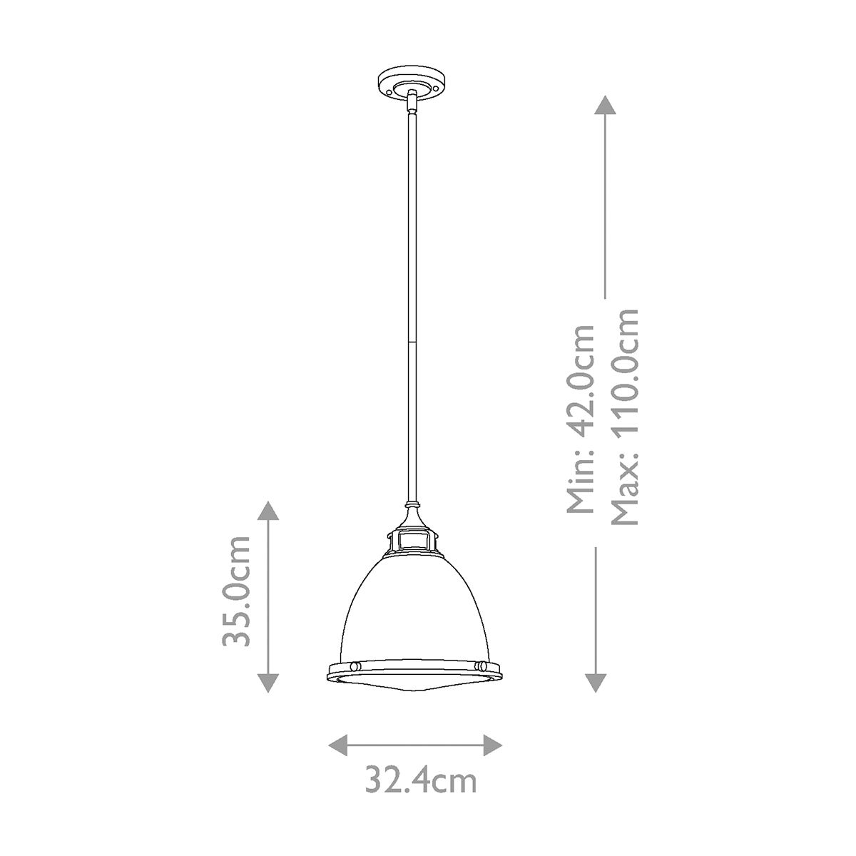 Amelia Frost Medium Chrome Pendant Light