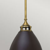 Amelia Vintage Bronze Pendant with Etched Opal Glass Dome