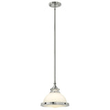 Amelia Frosted Glass Pendant Light in Nickel Finish