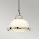 Amelia Frosted Glass Pendant Light in Nickel Finish