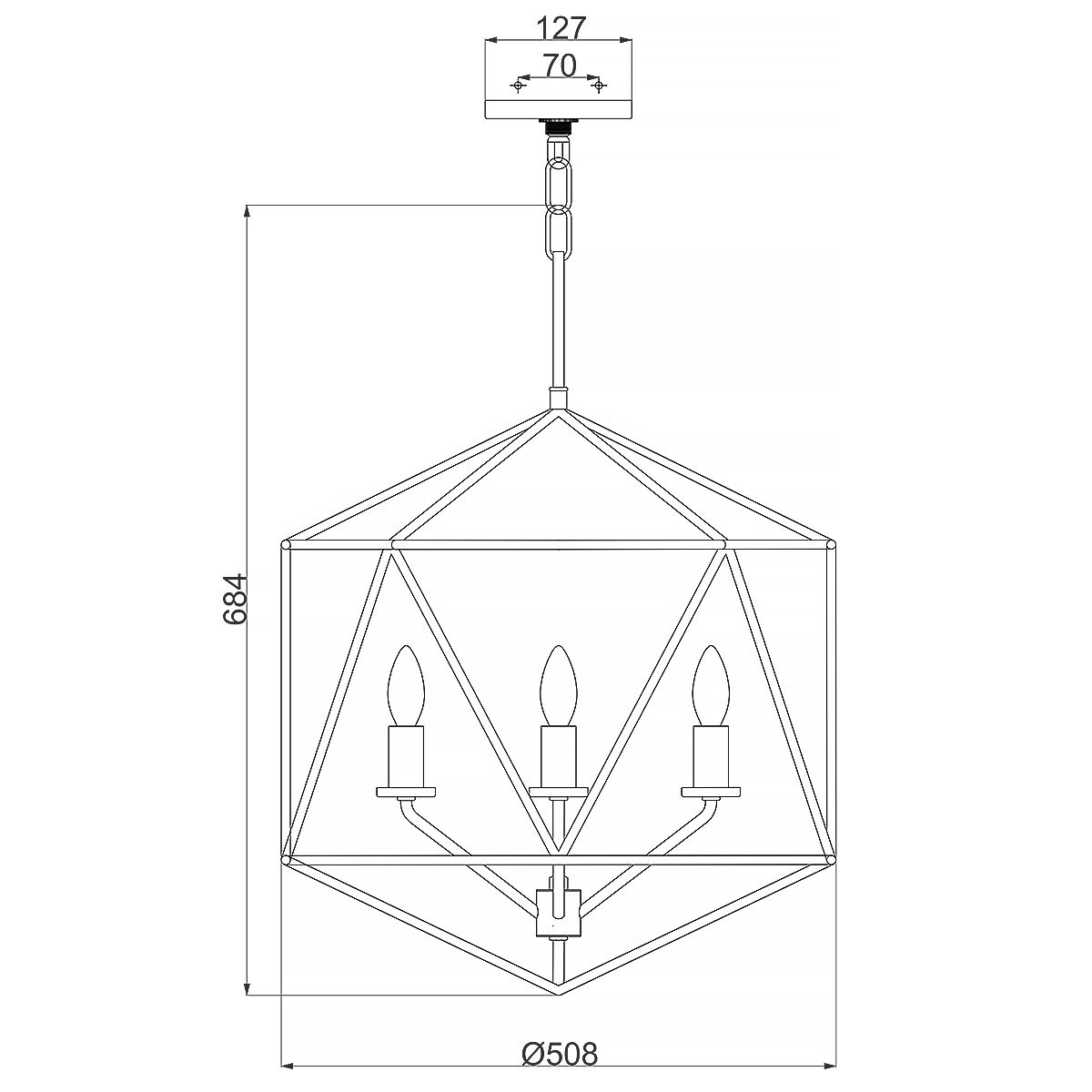 Astrid Geometric Bronze Pendant Light Fixture