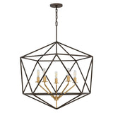 Astrid Modern Geometric Matte Bronze 5-Light Chandelier