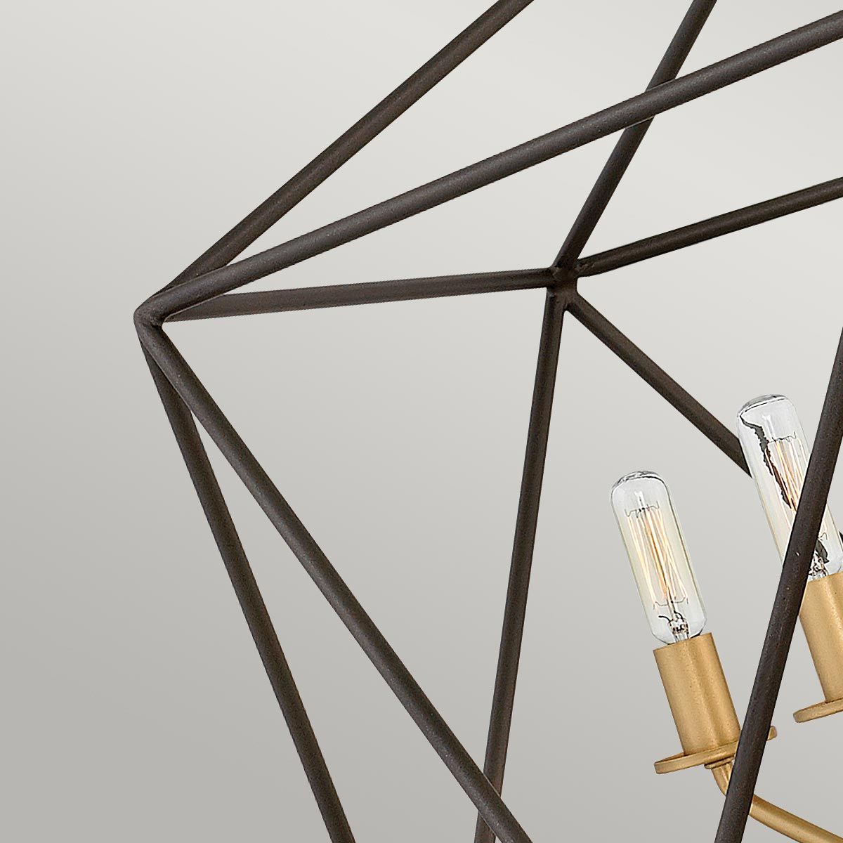 Astrid Modern Geometric Matte Bronze 5-Light Chandelier