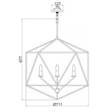 Astrid Modern Geometric Matte Bronze 5-Light Chandelier