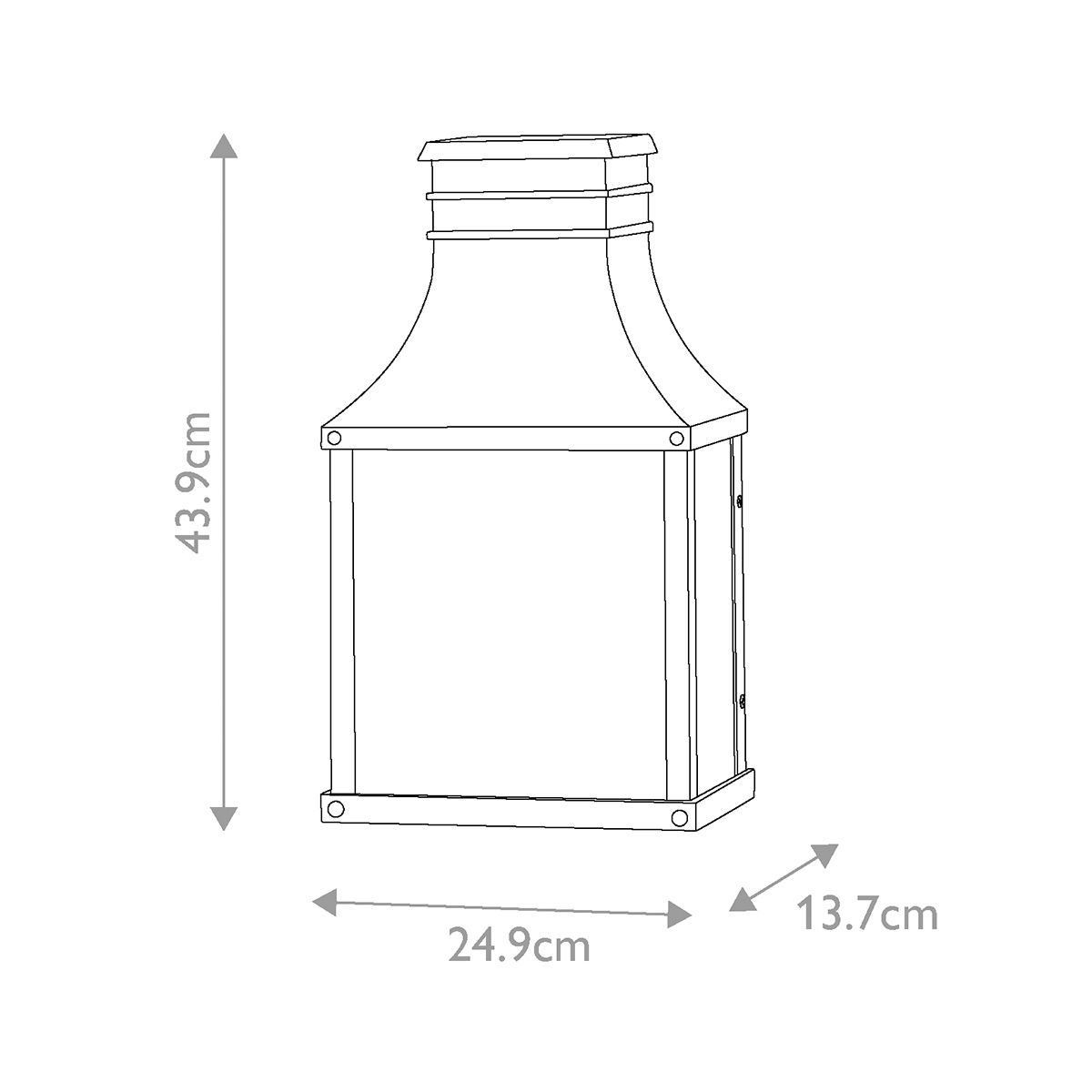 Beacon Hill 2lt Half Wall Lantern Museum Black