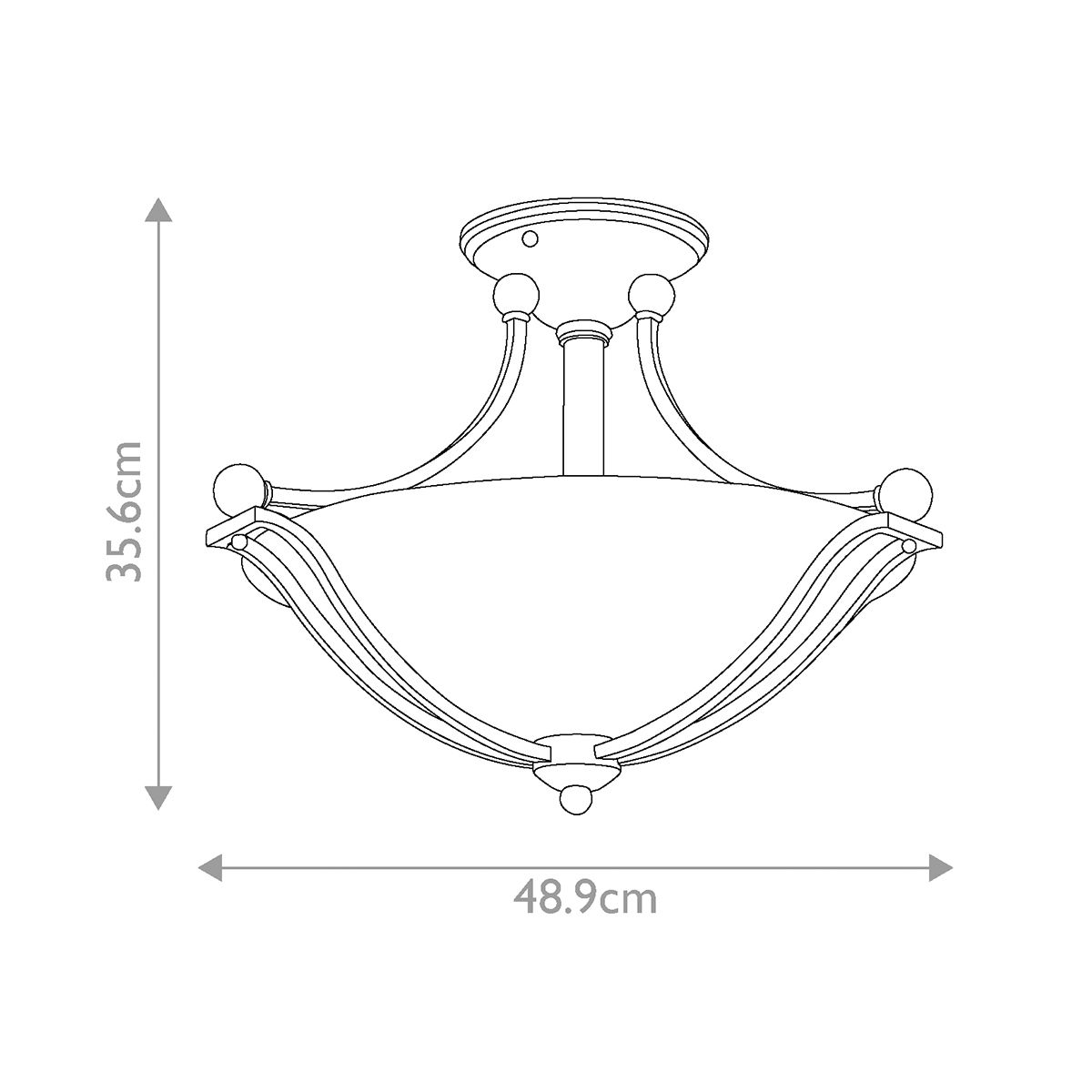 Bolla Graceful Dual-Arm Semi-Flush Light Fixture