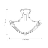 Bolla Graceful Dual-Arm Semi-Flush Light Fixture