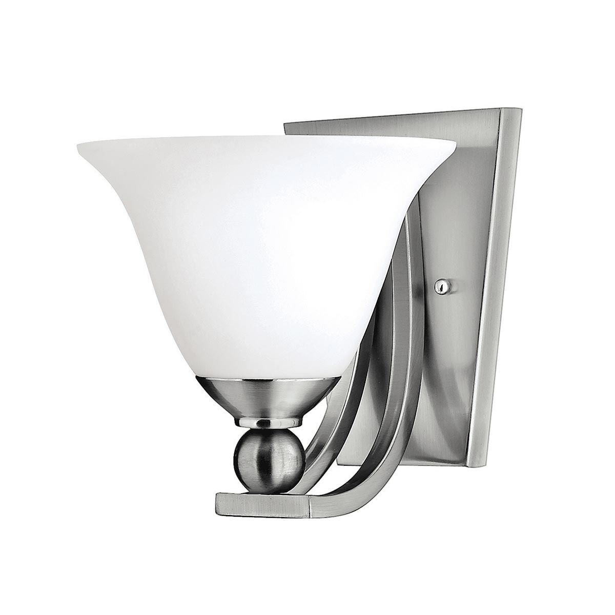 Elegant Brushed Nickel 1lt Wall Sconce