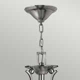 Elegant Brushed Nickel 3-Light Glass Chandelier