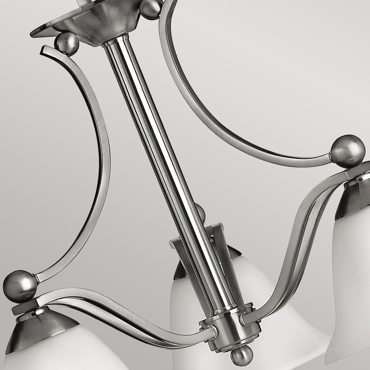 Elegant Brushed Nickel 3-Light Glass Chandelier