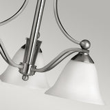 Elegant Brushed Nickel 3-Light Glass Chandelier