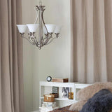 Elegant Bolla 5-Light Modern Chandelier in Brushed Nickel