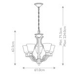 Elegant Bolla 5-Light Modern Chandelier in Brushed Nickel
