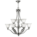 Elegant Bolla 9-Light Nickel Foyer Chandelier