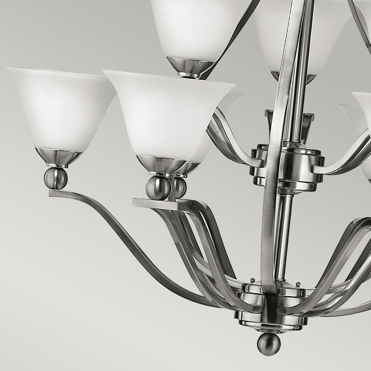 Elegant Bolla 9-Light Nickel Foyer Chandelier