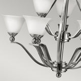 Elegant Bolla 9-Light Nickel Foyer Chandelier