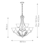 Elegant Bolla 9-Light Nickel Foyer Chandelier