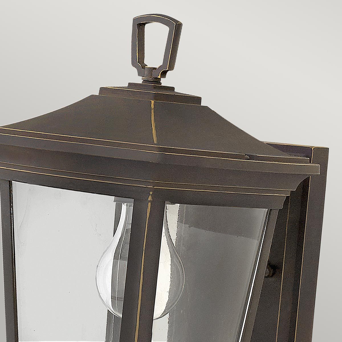 Bromley Elegant Oil Rubbed Bronze Wall Lantern with Shepherd's Hook Detail