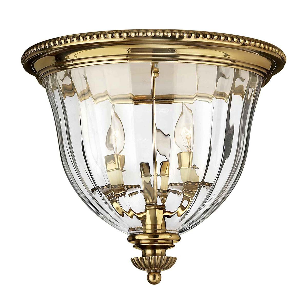 Classic New England Brass Flush Mount Light