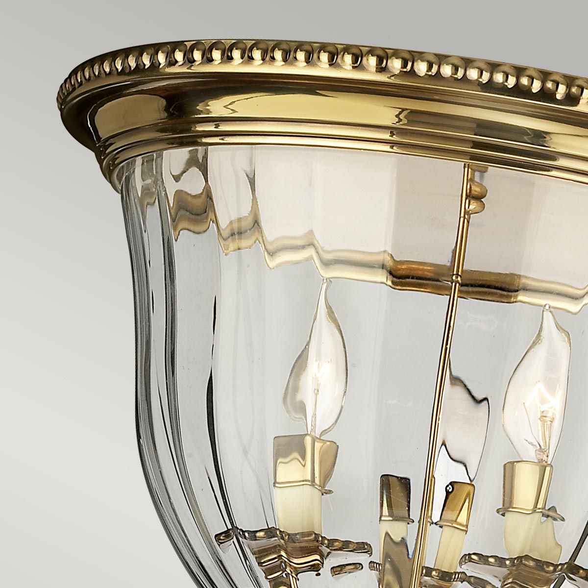 Classic New England Brass Flush Mount Light