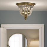 Classic New England Brass Flush Mount Light